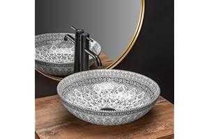 Rea LAVABO SOBRE ENCIMERA Arte gris oscuro Lavabo de baño 400 x 400 x 115 mm en Cerámica (gris)