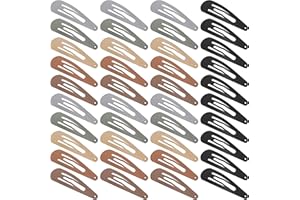 XCZYN 40 Pcs Snap Hair Clips Matte Finish Colorful Color Anti-slip Snap Clip Hair Accessories Metal Barrettes for Women Little Girls Lady Hair Styling (40 Pieces, Dark Colour)