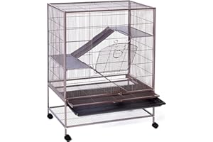 PH PREVUE HENDRYX Prevue Pet Products Rat, Chinchilla, Baby Ferret Cage, Metal Home Crate for Small Animal Critters, Chew-Proof House with Caster Wheels, Earthtone Dusted Rose Hammertone Finish 31 inches x 20.5 inches