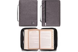 CHRISTIAN ART GIFTS Canvas Bible Cover With Fish Symbol Appliqué, Grey, Medium