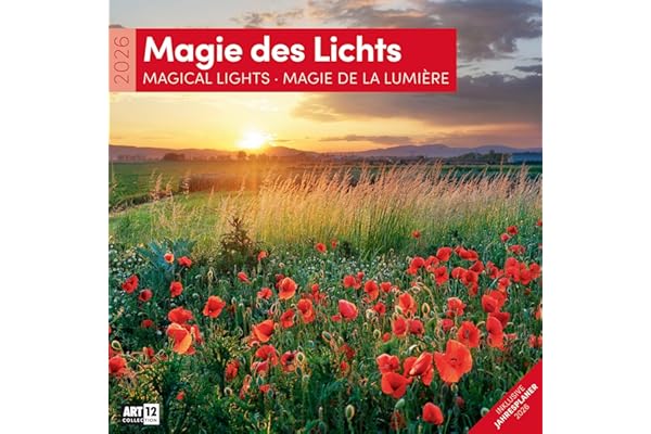 Magie des Lichts Broschürenkalender 2026 - 30x30 - Art12 | Geschmackvoller Landschaftskalender im schlanken Hochformat (aufgeklappt 30x60 cm) | Notiz