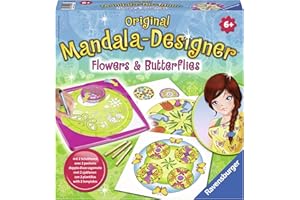 Ravensburger 29809 - Flowers and Butterflies, 2 in 1 - Mandala Designer Midi
