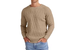 Sailwind Men's Cable Knit Jumpers Casual Crew Neck Warm Long Sleeve Sweater Pullover Tops for Men