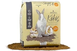 Allkokos Einstreu aus 100% Kokosfasern – Kleintiereinstreu staubfrei, geruchsbindend und sanft zu Pfoten – perfekt als Streu für Hamster, Kaninchen, Meerschweinchen UVM. (3x40 Liter)