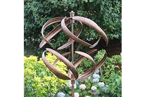 Creekwood Sphere Wind Sculpture Spinner 180cm Height - Brushed Copper