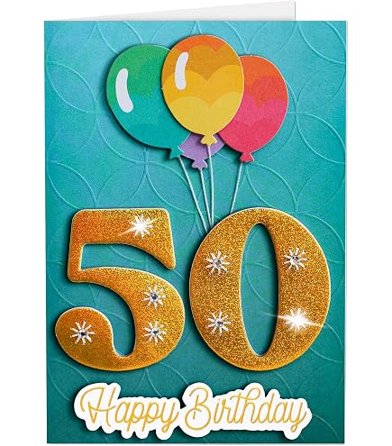 Edition Seidel Biglietto Di Auguri Per Il 50° Copleanno Con Busta 50
