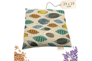 SAKITO Saco Semillas Microondas (25x25 cm) - Cojin Térmico Natural para Cervicales y Lumbalgia, Uso en Calor o Frio - Gran Retencion de Calor - Muy Duradero con Tela de Primera Calidad - Aroma a Lavanda