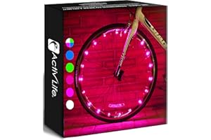 Activ Life Luces LED para Ruedas de Bicicletas Baterías Incluidas. Obtén un 100% de Brillo y Visibilidad Desde Todos los Ángulos para una Máxima Seguridad y Estilo (Conjunto para 1 Rueda)