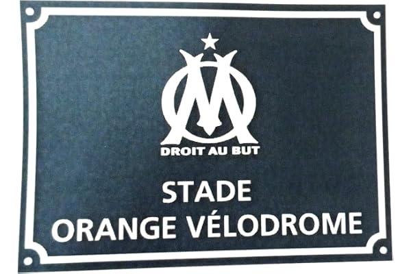 La Plume Dorée - Plaque de Rue en Métal - Stade Orange Vélodrome - Olympique de Marseille