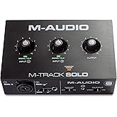 M-AUDIO M-Track Solo - USB Audio Interface für Aufnahmen, Streaming und Podcasting, mit XLR-, Line- und DI-Eingängen, Inklusi