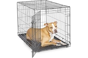 New World Single Door Folding Metal 36-Inch Dog Crate, Enhanced Security, Includes Leak-Proof Pan & Divider Panel, For Medium to Large Sized Breeds