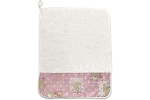 Panini Tessuti, Asciugamano Grande (43x54 cm) per asilo e scuola materna- 100% cotone- Made in Italy Set Asilo Da Ricamare per la pappa e la merenda Orsetti Api Rosa