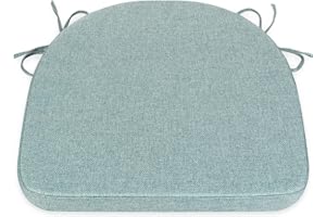 SOFTILLO Comfortable Chair Cushion - 44x43x5cm Thick Foam Padding with Removable Cover and Secure Ties - Durable Seat Pad for Indoor/Outdoor Home, Patio, Garden - Portuguese Premium Fabric (Sky, Pack of 1)