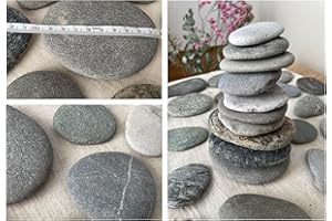 FAIRY TAIL & GLITZER FEE 8 grandes piedras planas para pintar, aprox. 10 cm, piedras naturales raras de ríos alpinos, ideales para manualidades y proyectos creativos, lisas y pintables