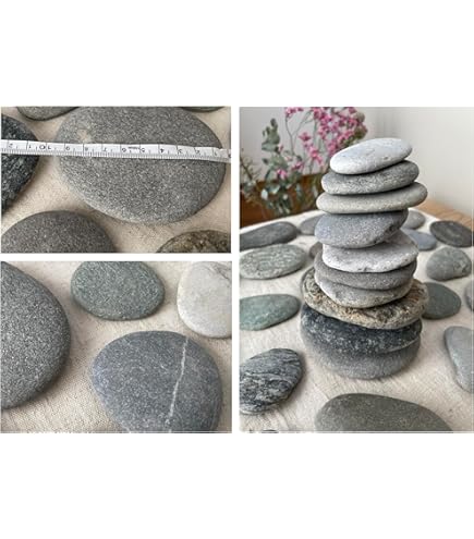 15 Galets Plats à Peindre - Pierres Naturelles 3 à 8 Cm - DIY, Décoration Aquarium Ou Jardin