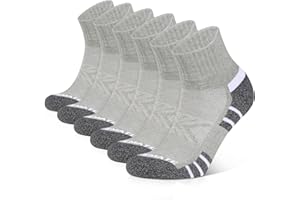 CLOSEMATE Męskie Sportowe Skarpety 6 Pary Skarpetki do Kostki Oddychające Bawełniane Antypoślizgowy do Biegania i Tenisa