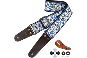 Nefelibata Correa de guitarra, extremos de cuero genuino, para bajo, guitarra eléctrica y acústica