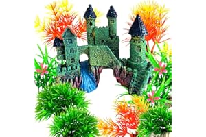OrgMemory Acquario Ornamenti, Acquario Castello, Decorazioni Acquario, Nascondi Acquario, Giochi Pesci Rossi, Piante Acquario Finte
