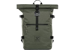 SONS OF ALOHA Rucksack KANE Roll-Top Kurierrucksack XL groß - PET recycelt, wasserabweisend - Wander-Rucksack Laptop-Fach 15 Zoll olive-grün