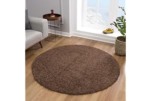 Impression Okrągły dywan – idealny dywan do salonu, korytarza, sypialni, pokoju dziecięcego, pokoju dziecięcego – wysokiej jakości dywan powierzchniowy z certyfikatem Öko-Tex – jednolity kolor,