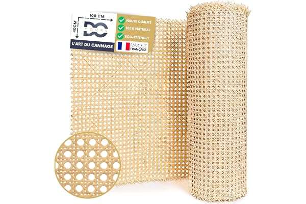 DO YOURS Cannage, Rouleau de Cannage pour Meuble, Cannage en Rotin Naturel, Décoration & Vannerie, Cannage Traditionnel à la française, pour Un Rendu Esthétique et Résistant, Idéal pour Le DIY