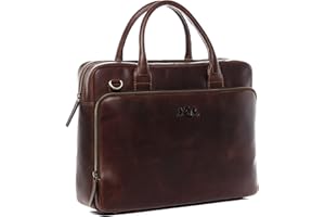 SID & VAIN Torba na laptopa Ryan ze skóry premium, torba biznesowa XL, duża dla mężczyzn i kobiet, kieszeń na laptopa o przekątnej ekranu 15,4", torba na ramię, aktówka, ręcznie wykonana