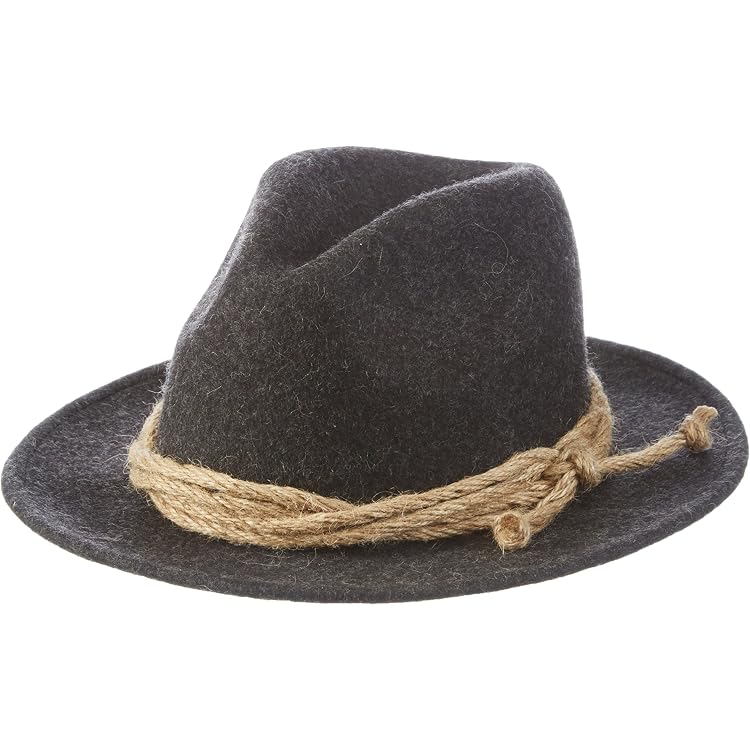 Ur-Tiroler Trachtenhut Aus 100% Wollfilz – Almhut Für Herren & Damen, Mit Ripsfutterband, Anthrazit, Größe 61 Cm