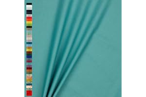 VMG-STORE Canvas Stoff Uni Meterware 100% Baumwolle 39 Farben Dekostoff Robust Taschen (031 I Hell Petrol)