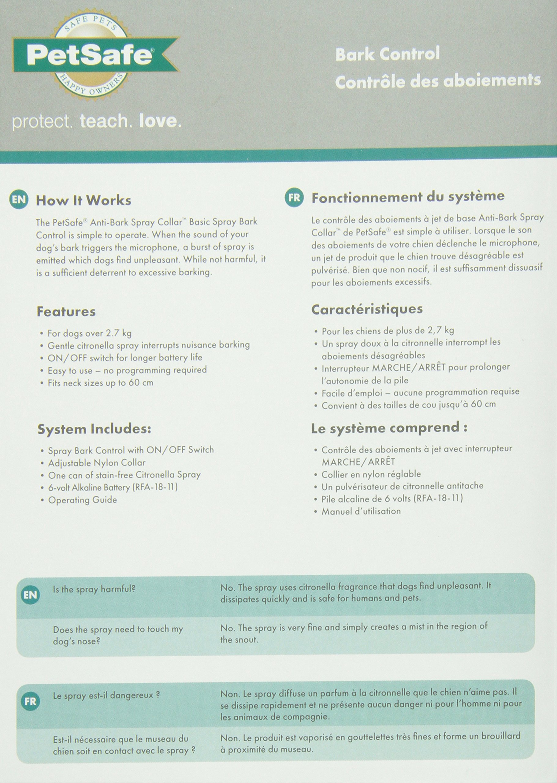 PetSafe AntiBark Spray Collar, Citronella Dogs.co.uk