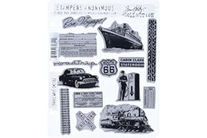 STAMPERS ANONYMOUS Tim Holtz Juego de Sellos autoadhesivos, Caucho, Rojo, Taille Unique