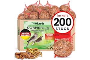 Eggersmann volaris 200 pcs Boule de Graisse Oiseaux protéines avec Filet 18 kg - Boules de Graisse Oiseaux du Jardin & Exterieur - Alimentation Toute l'année pour Oiseaux Sauvages & Autres Oiseaux