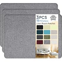 Patch Réparation Tissu Lin 10x200cm Cahomo | Autocollant Pour Canapé, Oreiller - Gris Foncé