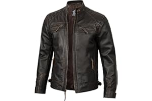 fjackets Real Leather Bomber Jacket - Motorcycle Casual Stand Collar with a Removable Hood