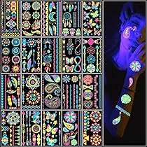 6 Rolls Luminous UV Tape In The Dark Ribbon - Black And White Reactive Neon For Glow Party, Stage Decoration And Pub Party Supplies 6 Colors Super