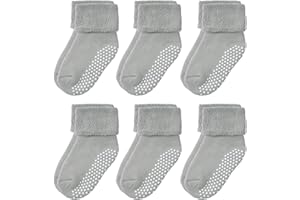 VWU Baby Mädchen Socken Anti Rutsch Dicke Manschette Baumwolle 6er Pack
