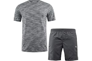 Kandor Men’s Gym T-shirt & Short Set – Proactive Men’s performance shorts, Durable Men’s high-intensity training tees, Flexible Workout Shorts, Moisture-Wicking and Stretchy Training shorts & Tee UK.
