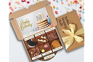 GENERIC Handmade Chocolate Brownie - Birthday Brownie Gift (Happy Birthday, Box of 6 Chocolate Mixed Brownie)