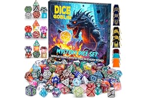 QMAY Dados Misteriosos, 9 Juegos de Dados Poliédricos, Estilo Aleatorio, para Juegos de Mesa Dungeon and Dragons MTG RPG DND D20 D12 D10 D% D8 D6 D4 (63)