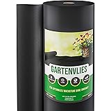 GardenGloss® 50m² Unkrautvlies Gartenvlies gegen Unkraut – Unkrautfolie Wasserdurchlässig – Reißfestes Unkrautflies 50g/m² – 