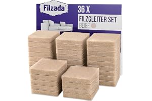Filzada® 36x Filtglidare Självhäftande 25 x 25 mm Beige - Möbelglidare Filt