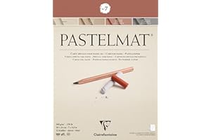 Clairefontaine 96052C Blocco collato Pastelmat n°7 - 12 Fogli di carta Speciale per Pastelli secchi - 18x24 cm 360g - 4 Colori Assortiti - Divisori in carta Cristal