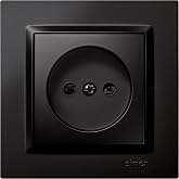 Simon &ndash; Schuko Plug &ndash; Simon 10, 250 V, 10 A, Flat and Thin Wall Plug, Easy to Install, Includes Frame, Cover and Mechanism, F