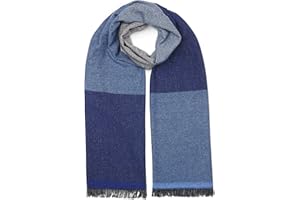 LOVARZI Men's Wool Scarf - Luxurious Striped Winter Scarves for Men - Made in Italy