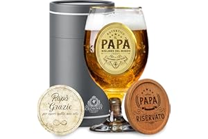 CROWNLY CRYSTAL® Regalo Papà Tazze Personalizzate Bicchieri Birra Particolari Idee Compleanno Festa Del Papà Originali Personalizzata Regalo Padre Uomo