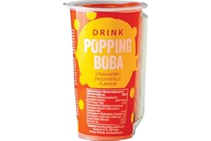 OBOBA Popping Boba Drink, Strawberry und Passion Fruit - 1 x 425ml