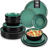 vancasso BEACH Complete Crockery Set for 6 People, Modern 18 Stoneware Pieces &ndash; 6 Dinner Plates, Dessert Plates and Bowls, Di