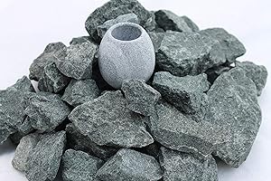 DOUBLEYOU GEOVLIES & BAUSTOFFE Piedras para sauna (5 kg) de diabas (prelavadas) de 23 a 56 mm + taza para sauna como set (por kg. 5,79 €)