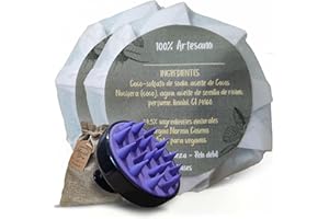 IDEASES 2 CHAMPU SOLIDO - Champú SIN SULFATOS NI PARABENOS NI SILICONAS - Champu ORGANICO - ARTESANAL - Head and Shoulders Shampoo - Pelo GRASO - SECO - RIZADO - DEBIL - TODO TIPO -MASAJEADOR Cuero Cabelludo