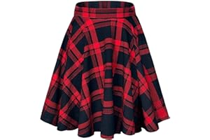 EXCHIC Donne Base Flared Casual Elastica Gonna Mini Skater Gonne Elegante Midi Gonna