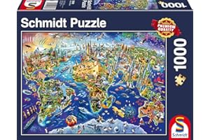 SCHMIDT SPIELE Schmidt , Discover The World (1000pc), Puzzle, Ages 12+, 1 Players